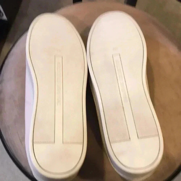 Zara Basic Collection Off white Lace up Sneakers Chunky Heel Pink Stripes-40 - Picture 7 of 10